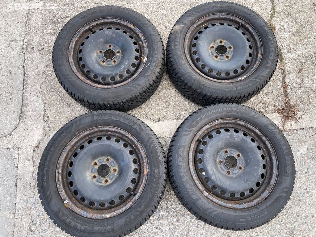 Plechové disky 16", 215/55, zimní pneu, 5x108