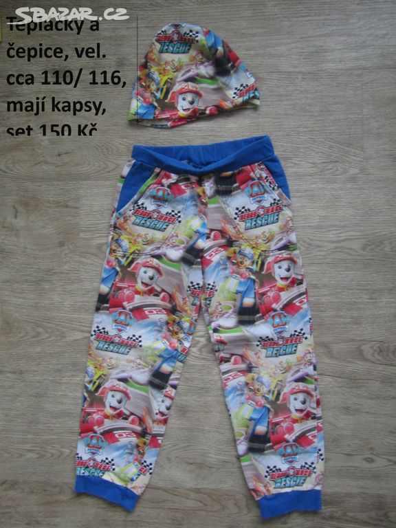 Set tepláky + čepice Paw patrol vel. 110/116