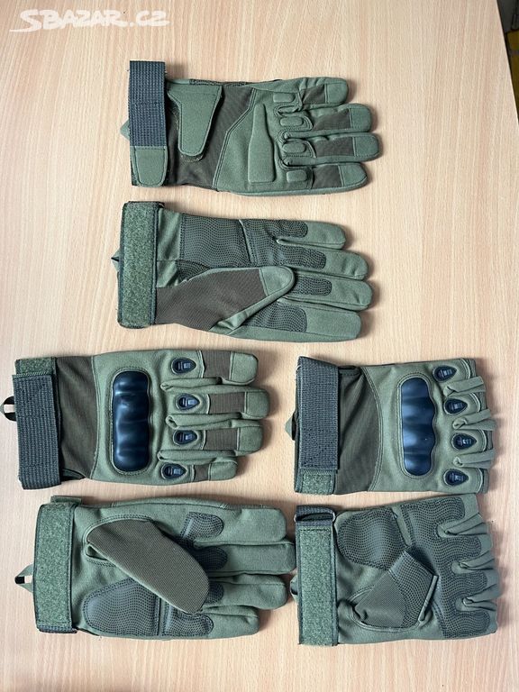 Taktické rukavice na airsoft vel. M/L/XL - zelené