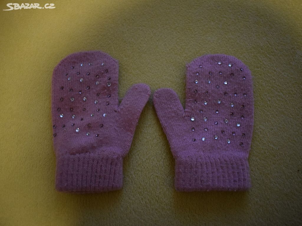 Růžové rukavičky FF vel. 2-4 roky