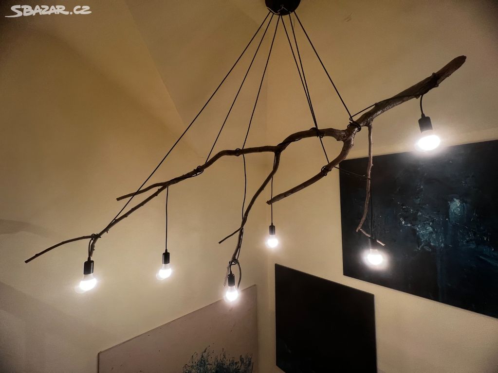 Krásný designový lustr se 6 žárovkami "stromový"