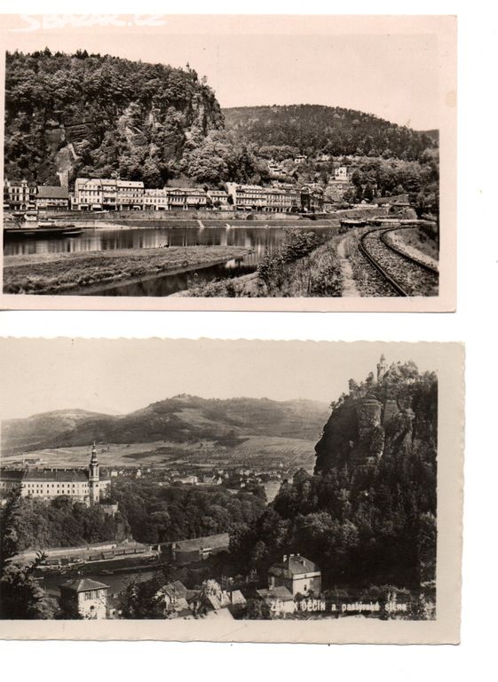 Pohlednice Děčín, malý formát, prošlé poštou