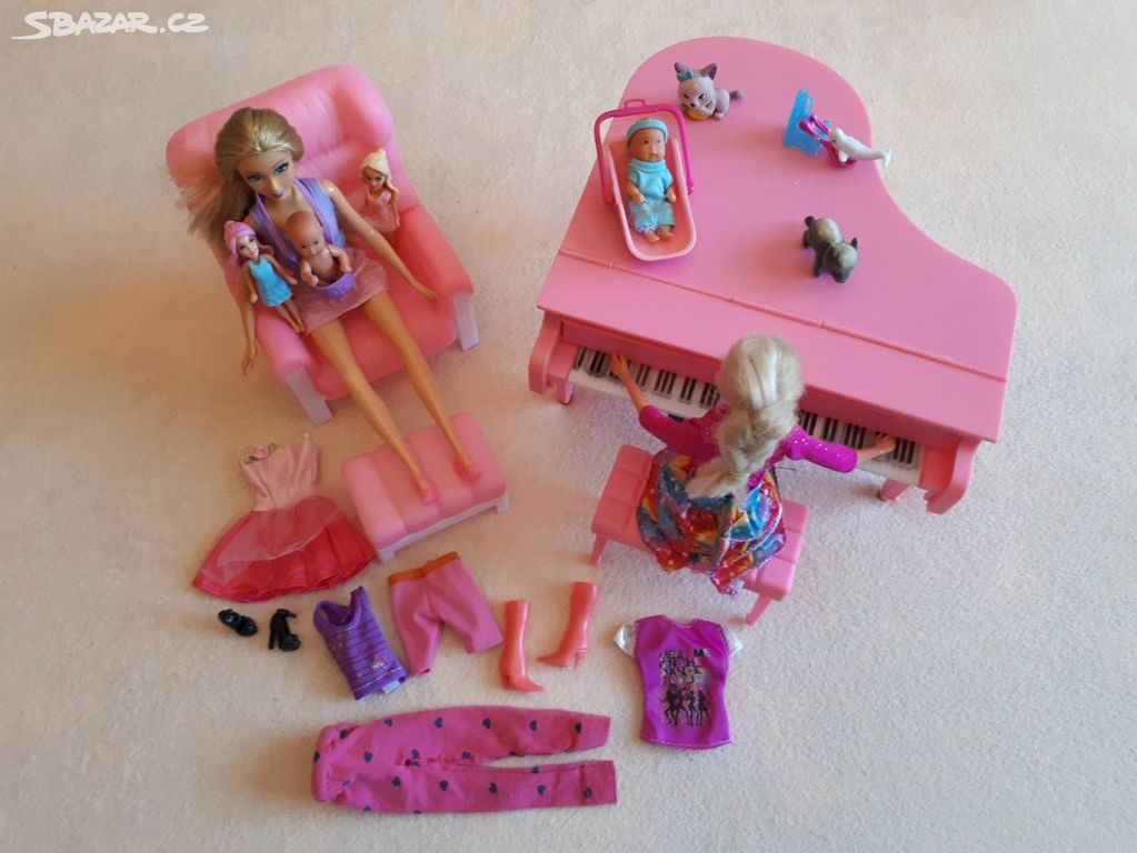 Barbie - panenky, miminka, nábytek, piano, doplňky