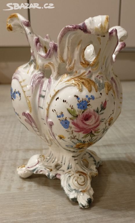 Váza ručně malovaná a keramická miska