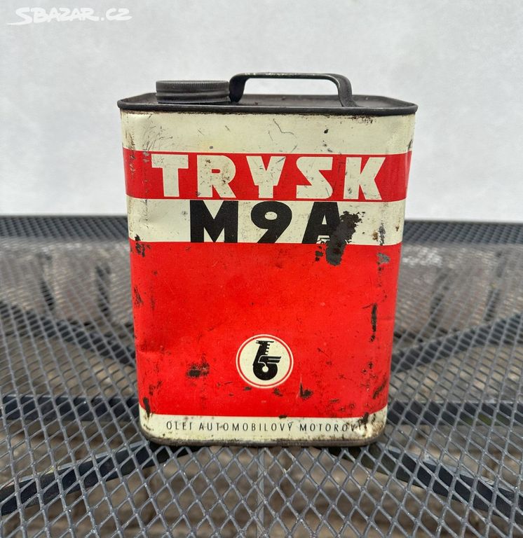 Starý retro plechový kanystr - TRYSK M9A