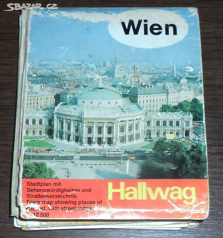 Papírová skládací MAPA  Wien / Vídeň, 1978