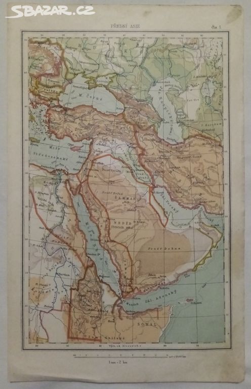 Mapa - Přední Asie - 1908