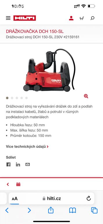 HILTI DRÁŽKOVAČKA DCH 150-SL