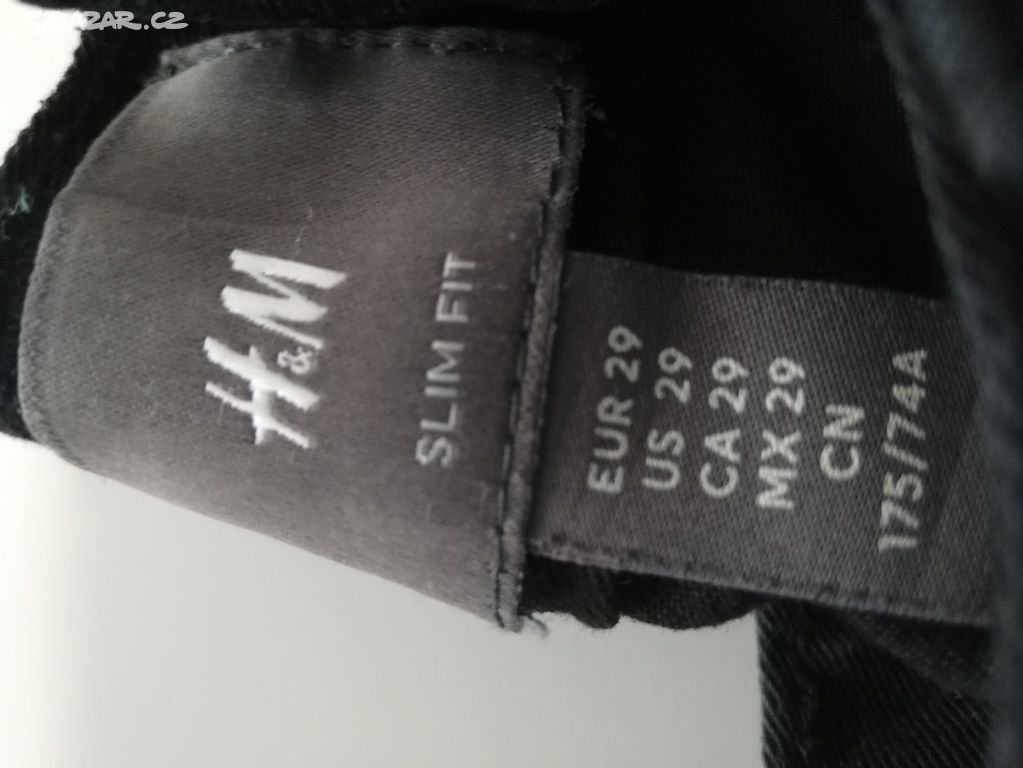 Kalhoty HM džíny černé velikost 29