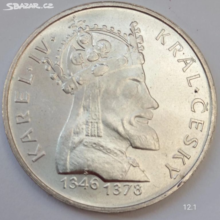 Stříbrná mince 100 Kčs 1978 Karel IV