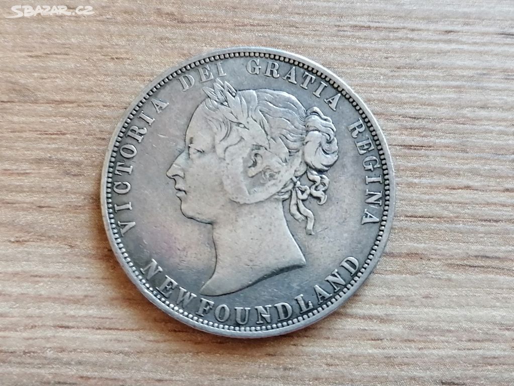 Newfoundland stříbro 50 Cents 1874 stříbrná mince