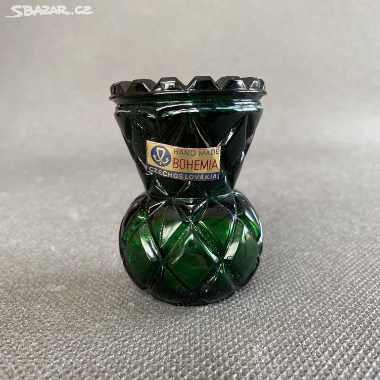 Bohemia Miniaturní vázička, lahvové sklo