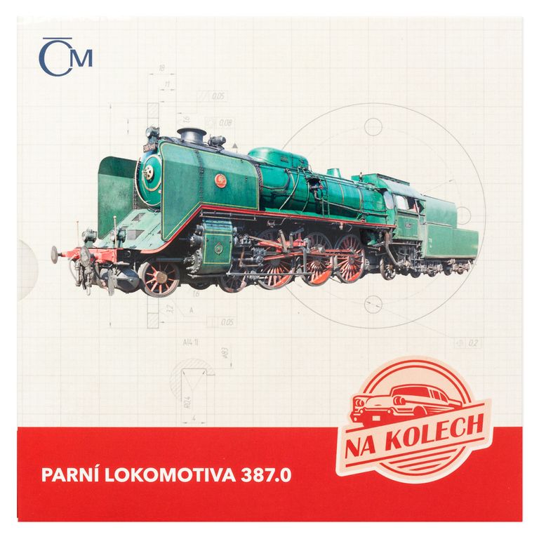 Stříbrná mince Na kolech - Parní lokomotiva 387.0