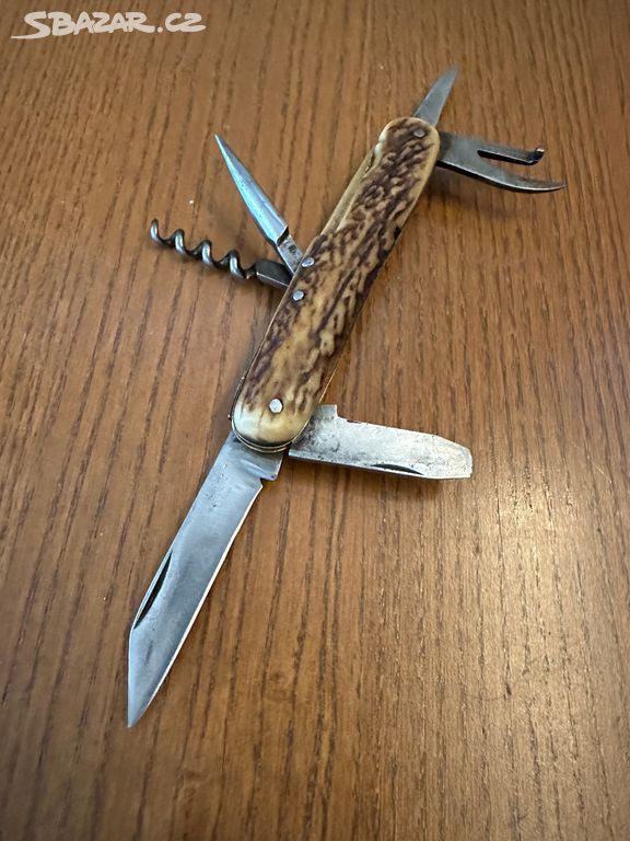 Starožitný lovecký nůž SOLINGEN z parohu