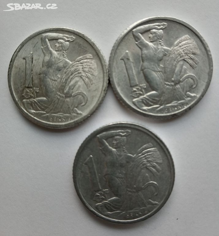 Mince 1 Koruna 1950, 1951 a 1952