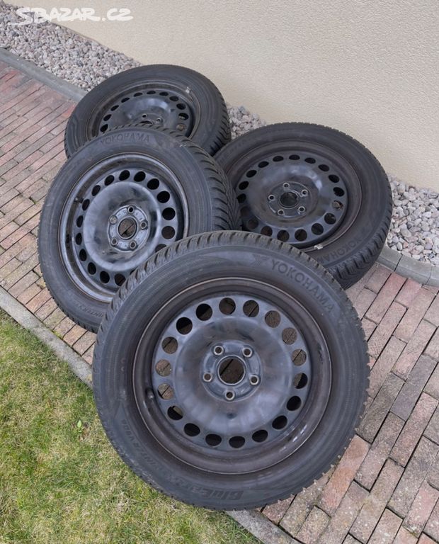 Plechové disky 5x112 16 se zimním pneu 205/55 R16