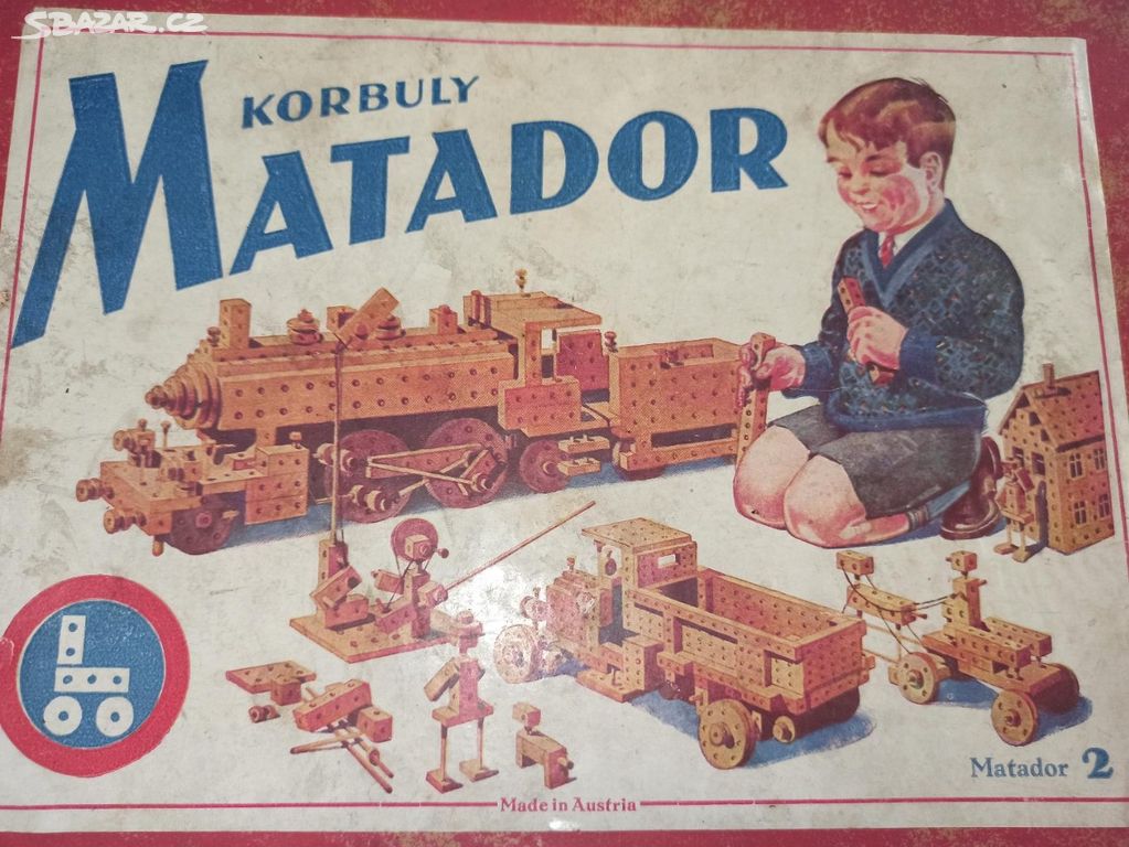 Stará dřevěná stavebnice Matador - hračka