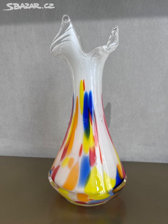 Váza - hutní lisované sklo - top stav