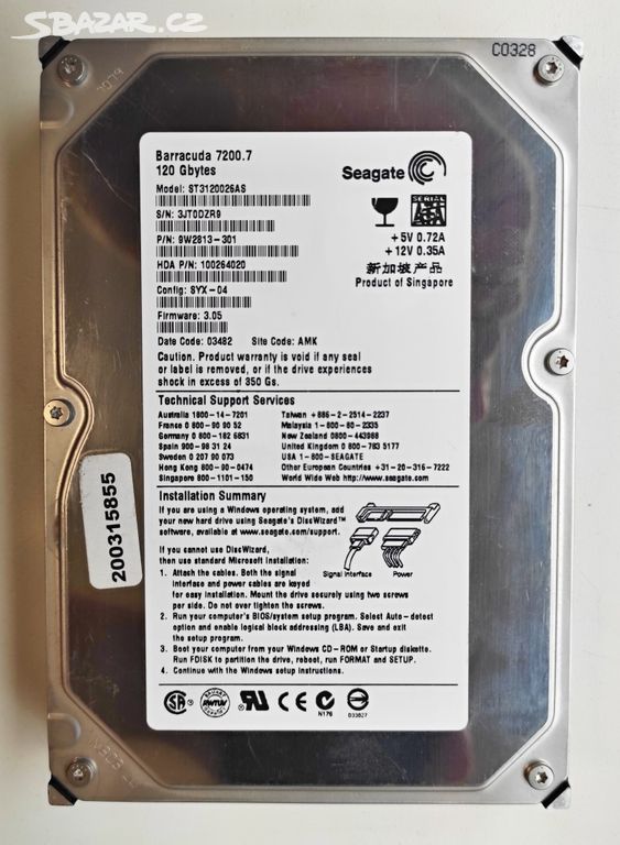 Pevný disk HDD 120 GB SATA