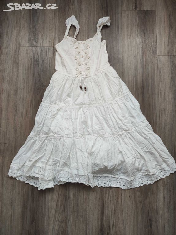 Dívčí slavnostní bílé šaty Next vel. 152