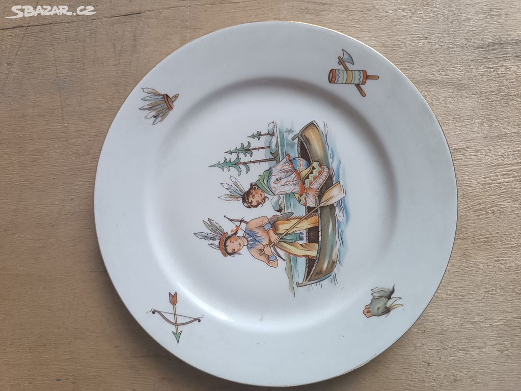 Dětský keramický talíř - Indiáni, Ditmar Urbach