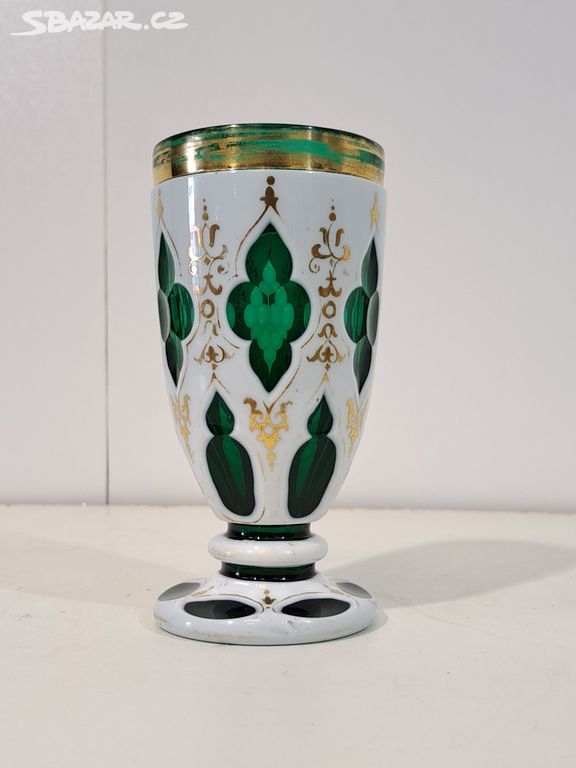 Starožitný pohár sklenice Biedermeier 19 st. 7272