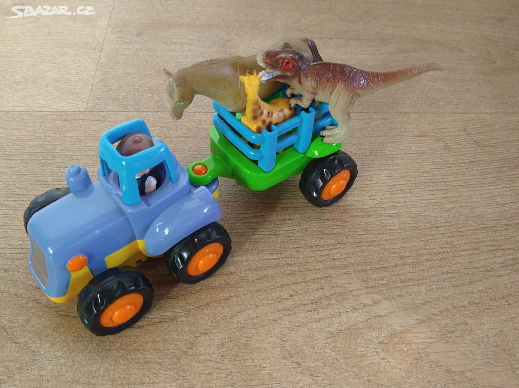 Hračka traktor s vlečkou a zvířátky