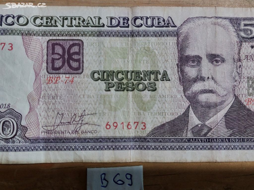50 pesos 2018 Kuba (B69) Bankovka.