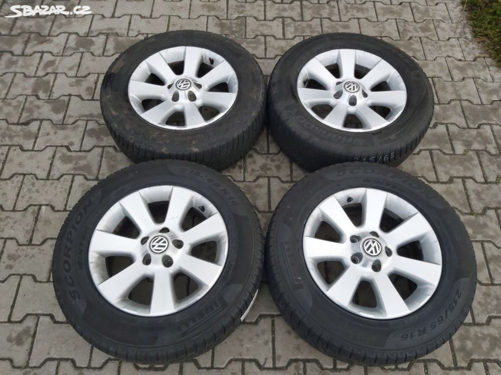 4x al kola 5x112 16 + pneu zimní 215/65 R16