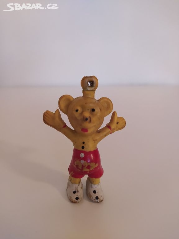 Stará gumová retro figurka, hračka - Myšák