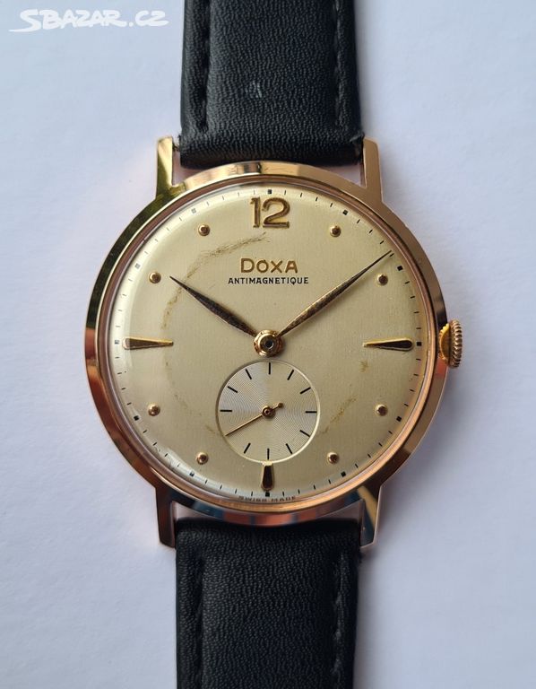 Pánské zlaté náramkové hodinky Doxa 14K
