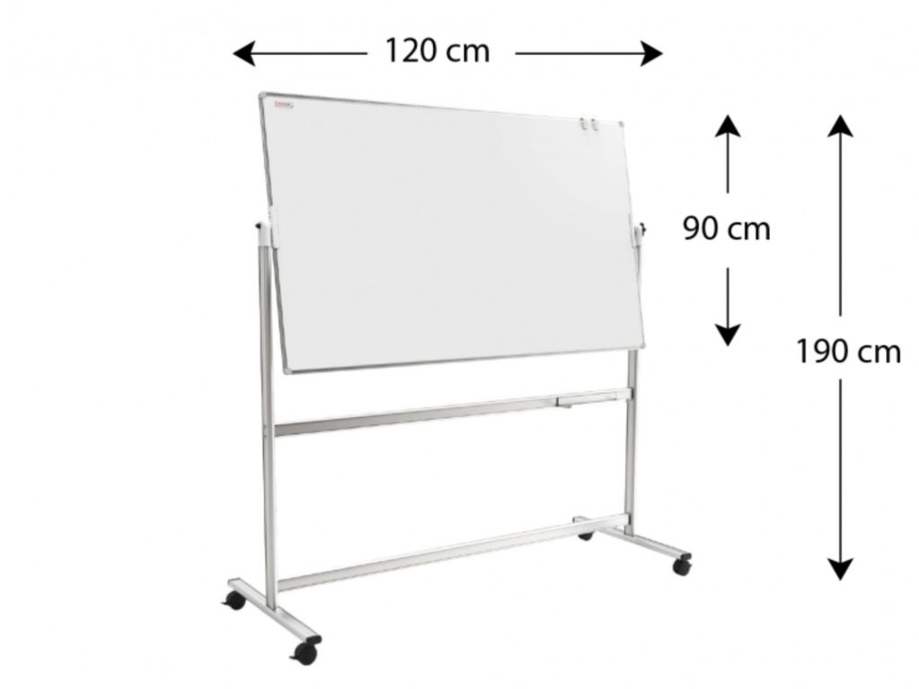 Mobilní bílá popisovací tabule, 1200x900 mm