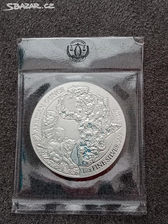 Stříbrná investiční mince Lev Rwanda 1 Oz 2010