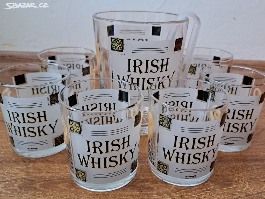 Whisky sklenice - 6 ks + nádoba na led + kleštičky