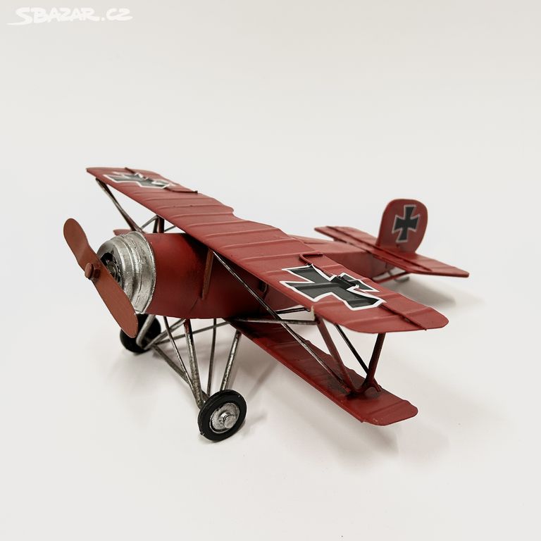 Kovový model historického letadla DVOUPLOŠNÍK