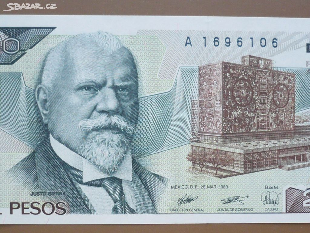 Bankovka, Mexico 2000 pesos, ročník 1989