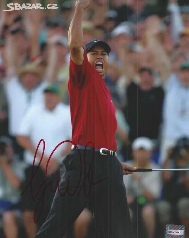 Tiger Woods - foto s podpisem, COA, hologram