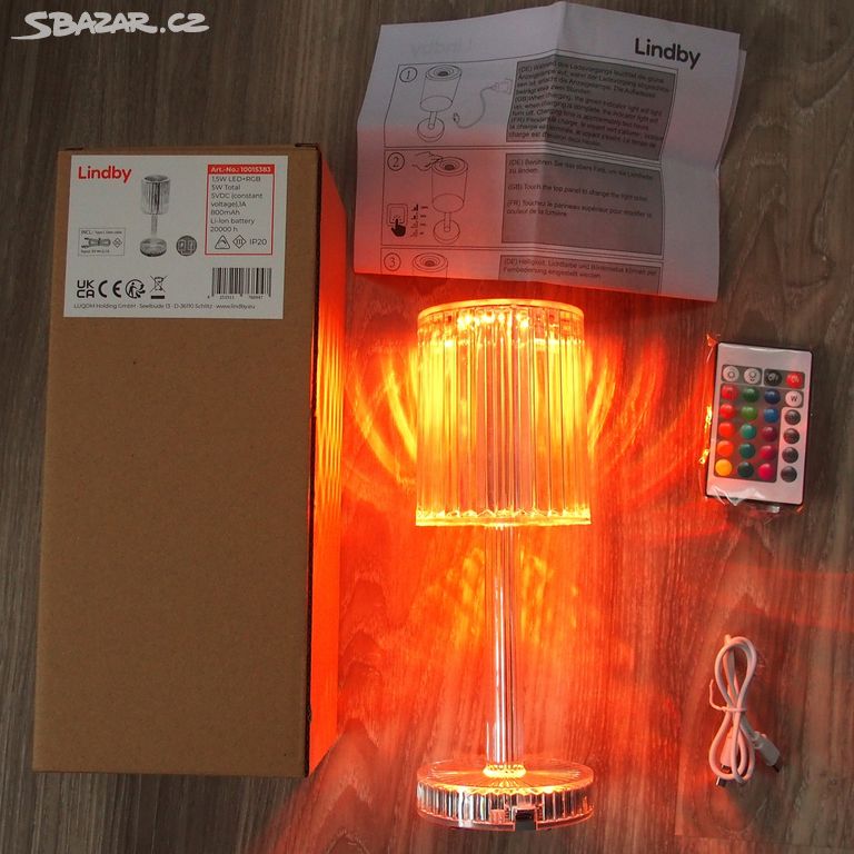 Lindby LED dobíjecí stolní lampa Louane 25 cm NOVÁ