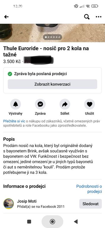 Nosič 2 kol Thule na tažné