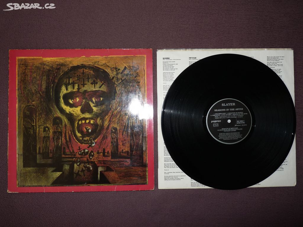 prodám LP SLAYER-Seasons in the Abyss 1990 Popron