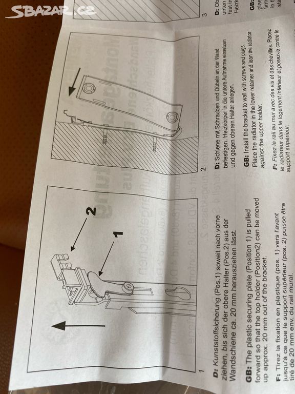 Konzole k radiatorům 60 cm