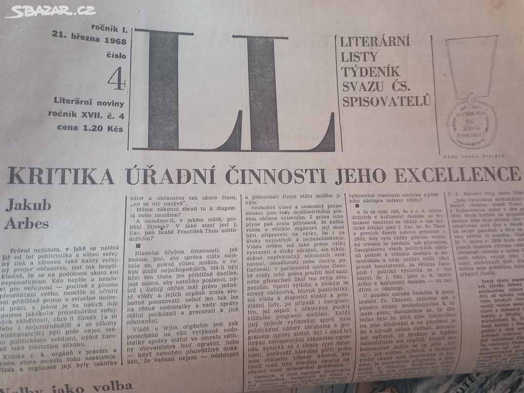 Literární listy roč. 1, rok 1968