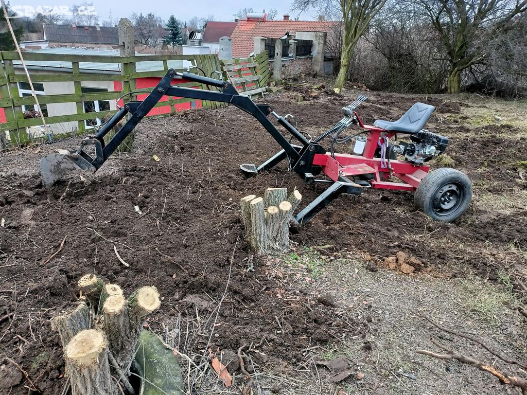 Minibagr,minidumper,štěpkovač