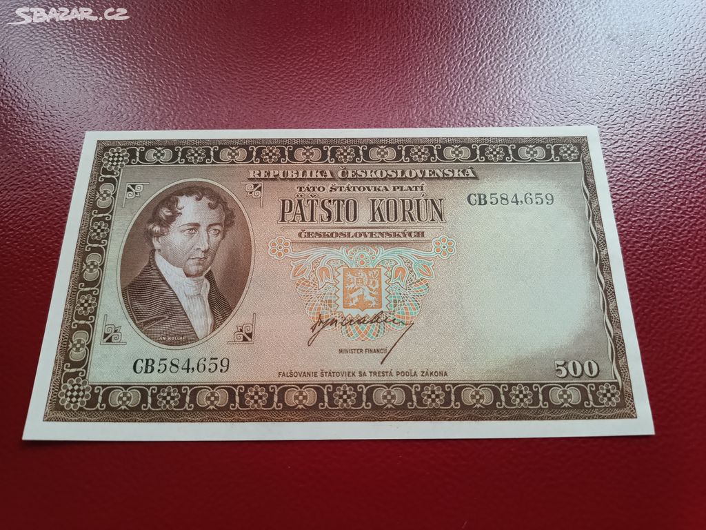 Bankovka 500 korun 1945 UNC perf.