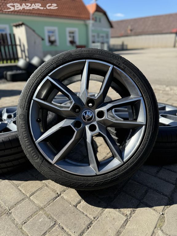 ORIGINÁL Alu Škoda GEMINI R18, 5x112 - LETNÍ PNEU