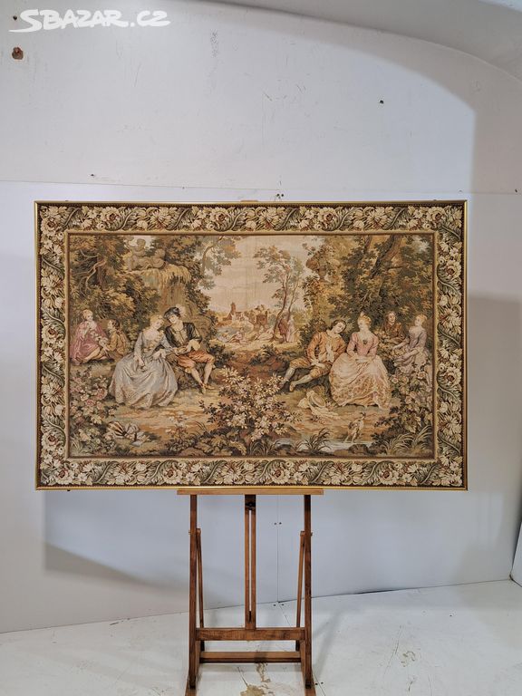 Velká zámecká tapiserie gobelín 172 x 116 cm 7905