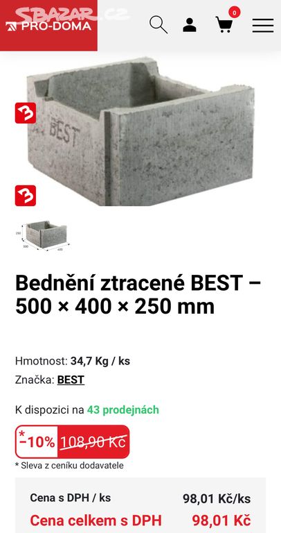 Ztracene bedneni 500x400x250 od Bestu