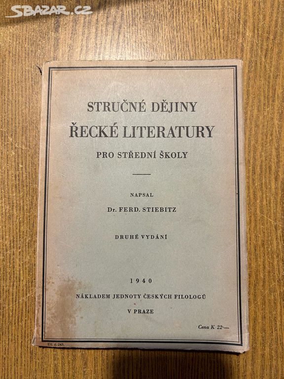 Kniha Stručné dějiny řecké literatury