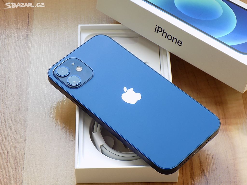 APPLE iPhone 12 128GB Blue - ZÁRUKA - TOP STAV