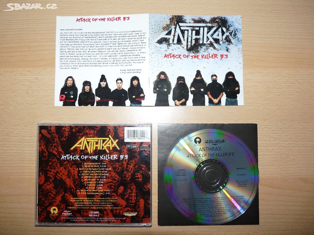 prodám CD ANTHRAX-Attack of the Killer B´s 1991